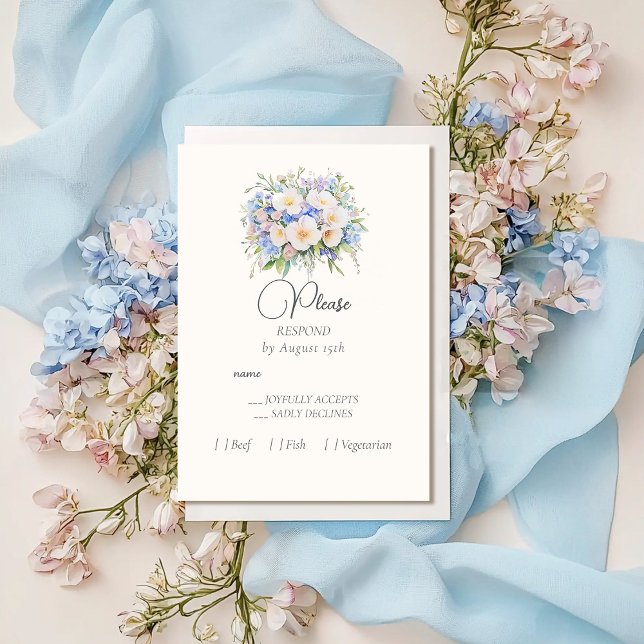 Elegante Hochzeit mit Blumen RSVP Karte (Von Creator hochgeladen)