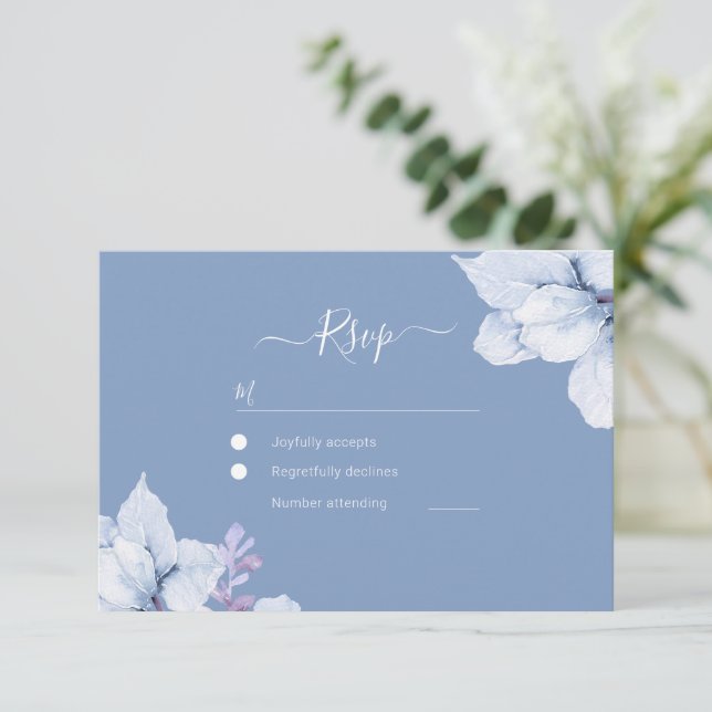 Elegante Hochzeit mit Blumen RSVP Karte (Stehend Vorderseite)