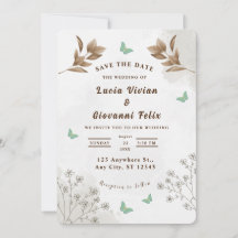 Elegante Hochzeit mit Blumen und Schmetterlingen