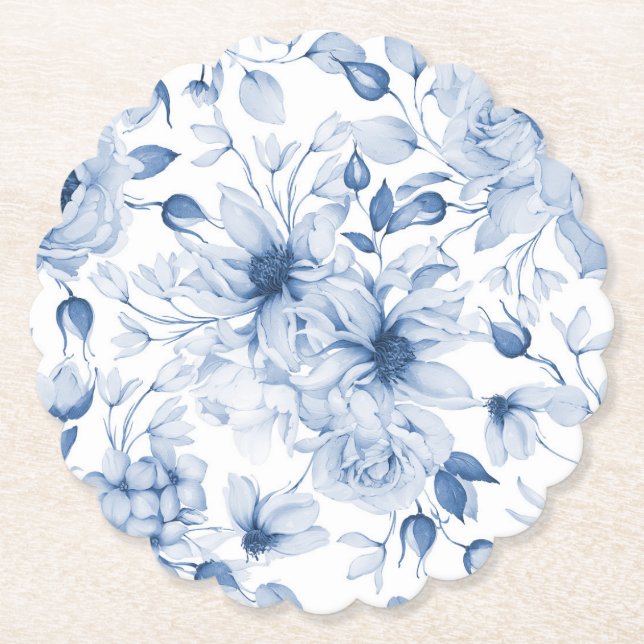 Elegante Hochzeit mit Blumen Untersetzer (Vorderseite)