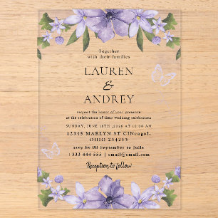Elegante Hochzeit mit Blush-Blumen im modernen Sti Acryleinladungen