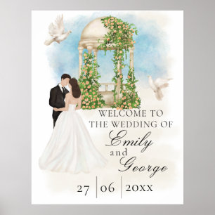 Elegante Hochzeit mit Braut und Gazebo Poster