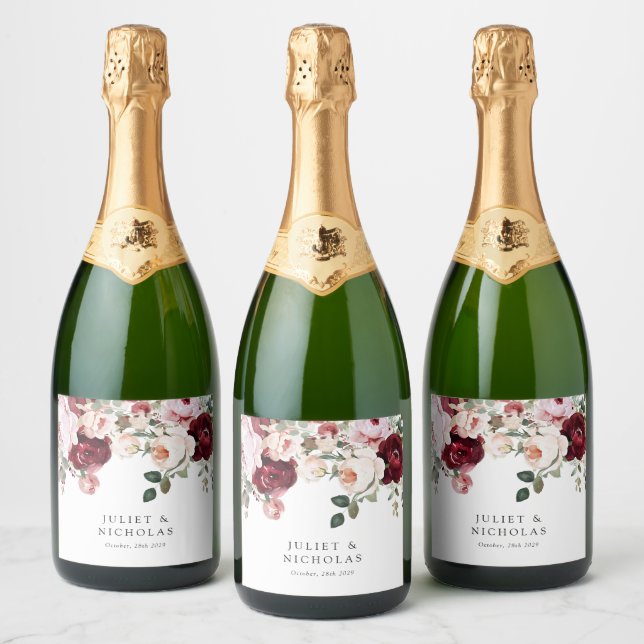 Elegante Hochzeit mit Burgund und Blush (Flaschen)