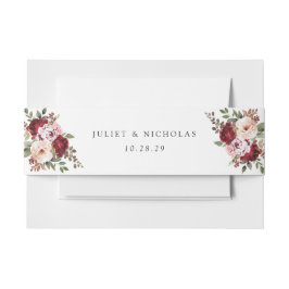 Elegante Hochzeit mit Burgund und Blush Einladungsbanderole