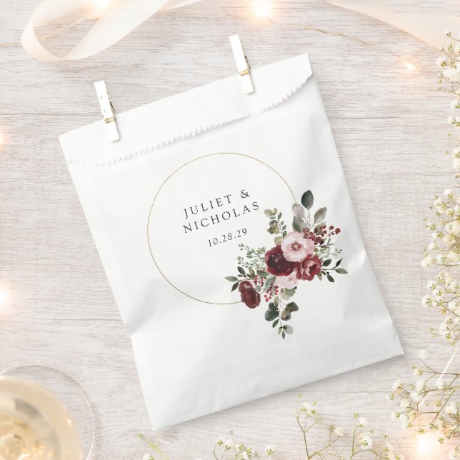 Elegante Hochzeit mit Burgund und Blush Geschenktütchen (Ausgeschnitten)