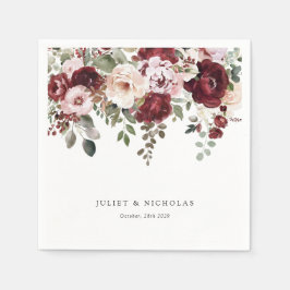 Elegante Hochzeit mit Burgund und Blush Serviette