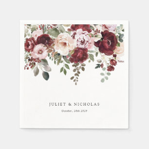 Elegante Hochzeit mit Burgund und Blush Serviette