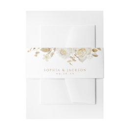 Elegante Hochzeit mit dem Botanischen Garten Gold Einladungsbanderole
