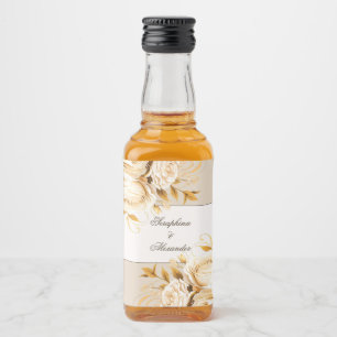 Elegante Hochzeit mit Elfenbein Alkoholflaschenetikett