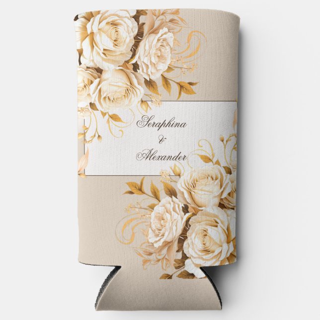 Elegante Hochzeit mit Elfenbein Selters Dosenkühler (Vorderseite)