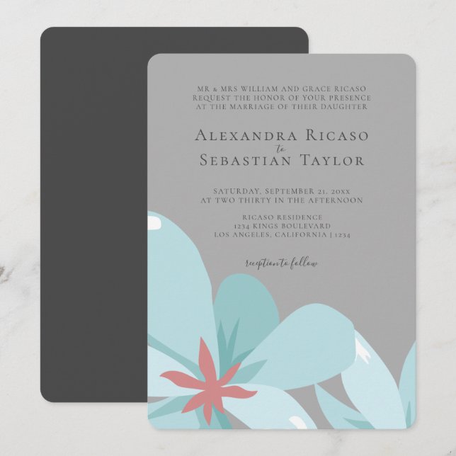 Elegante Hochzeit mit floralen Ampersand (Vorne/Hinten)