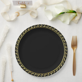Elegante Hochzeit mit Gold/Black Small Paper Plate Pappteller