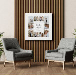Elegante Hochzeit mit minimalem Foto Künstlicher Leinwanddruck<br><div class="desc">Elegante moderne minimale personalisierte Ampere und Hochzeitsgeschenk Foto Collage einfache Linien Familiengeschenk Druck.</div>