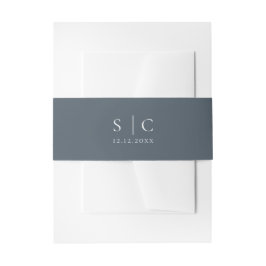Elegante Hochzeit Mit Monogramm Einladungsbanderole