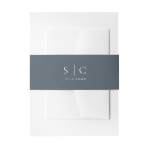Elegante Hochzeit Mit Monogramm Einladungsbanderole