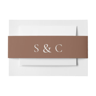 Elegante Hochzeit Mit Monogramm Einladungsbanderole