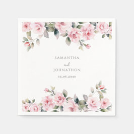 Elegante Hochzeit mit rosafarbenem Wasser Serviette