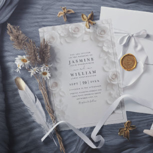Elegante Hochzeit mit verzierten geprägten Vintage Einladung