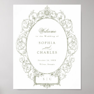 Elegante Hochzeit mit Vintagem Blumenzauber Poster