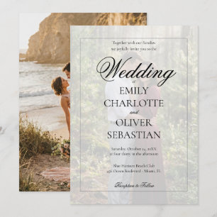 Elegante Hochzeit mit vollem Foto-Overlay-Rahmen Einladung