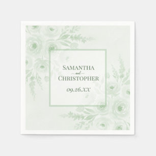 Elegante Hochzeit mit Wasserfarben-Boho-Blumen in Serviette