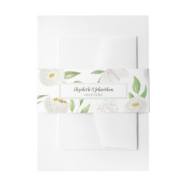 Elegante Hochzeit mit weißem und grünem Wasser Einladungsbanderole