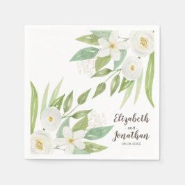 Elegante Hochzeit mit weißem und grünem Wasser Serviette