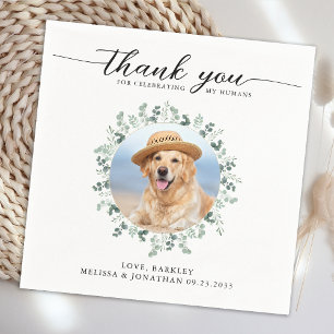 Elegante Hochzeit Modernes Foto Dog Haustier Viele Serviette