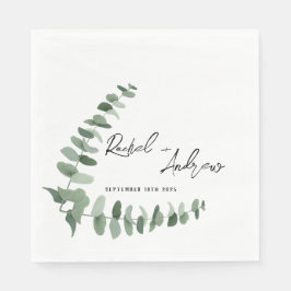 Elegante Hochzeit Napkins mit Eukalyptus-Design Serviette