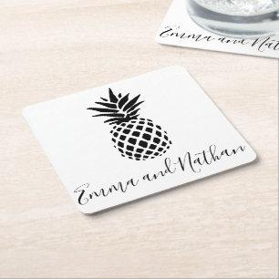 Elegante Hochzeit Personalisiert  Rechteckiger Pappuntersetzer
