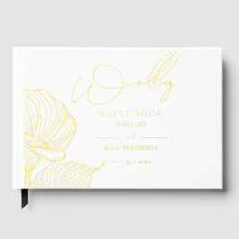 Elegante Hochzeit Rose Gold Botanical Folie Gästeb Gästebuch