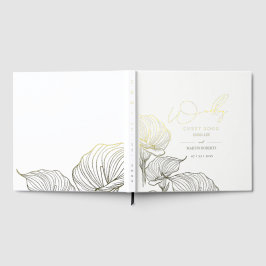 Elegante Hochzeit Rosen-Gold Botanical Folie Gäste Gästebuch