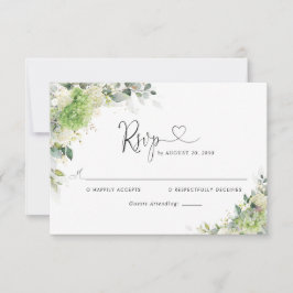 Elegante Hochzeit-RSVP-Karte mit Hortensien RSVP Karte