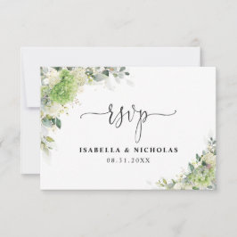 Elegante Hochzeit-RSVP-Karte mit Hortensien RSVP Karte