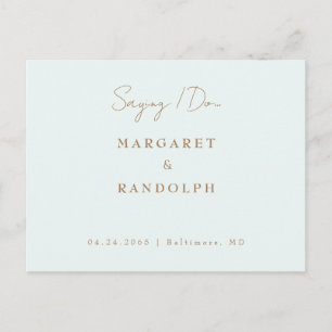 Elegante Hochzeit Save the Date Ankündigungspostkarte