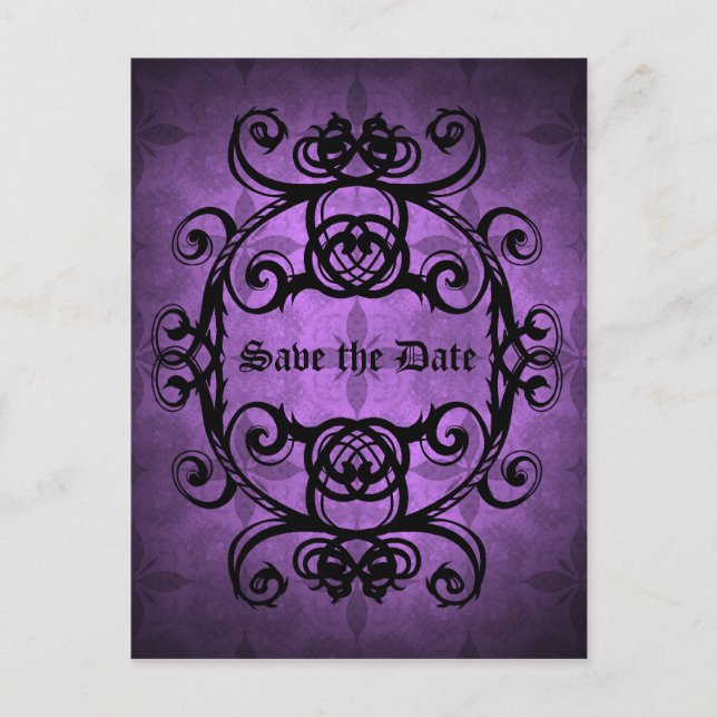 Elegante Hochzeit Save the Date Ankündigungspostkarte (Vorderseite)