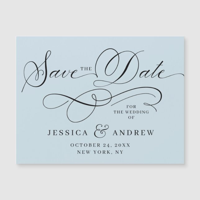 Elegante Hochzeit Save the Date einfache Magnetkar Magnetkarte (Vorderseite)