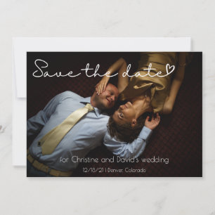 Elegante Hochzeit Save the Date mit Foto Einladung