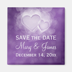 Elegante Hochzeit "Save the Date", moderne Herz Pu Magnet