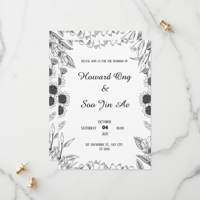 Elegante Hochzeit Save-the-Date Save The Date (Vorderseite/Rückseite Beispiel)
