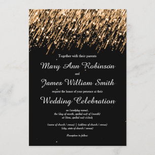 Elegante Hochzeit Save The Date Sterne Gold Einladung