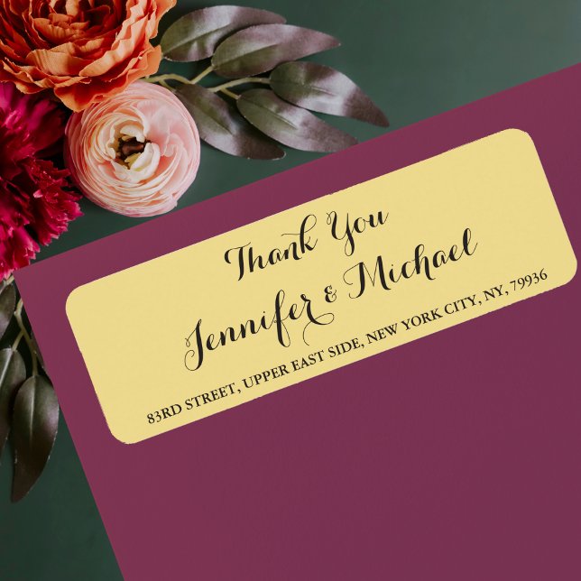 Elegante Hochzeit Vielen Dank, dass Sie das Adress (Elegant Wedding Thank You Return Address Label)