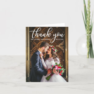 Elegante Hochzeit Vielen Dank, Foto N Dankeskarte