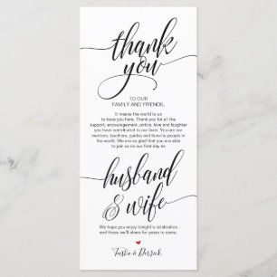 Elegante Hochzeit Vielen Dank Platzierung Karte