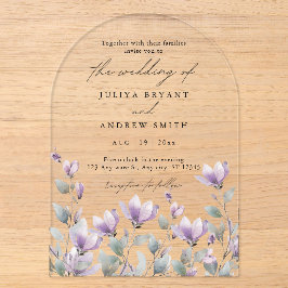 Elegante Hochzeit von Aquarellblumen Acryleinladungen
