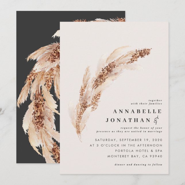 Elegante Hochzeit von Boho Pampas (Vorne/Hinten)