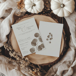 Elegante Hochzeit von Elfenbein und Ash Fall Botan Einladung