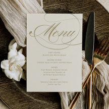 Elegante Hochzeit von Elfenbein und Goldkalligrafi