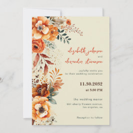 Elegante Hochzeit von Flora und Fauna 1 Foto Einladung