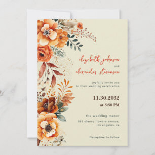 Elegante Hochzeit von Flora und Fauna 1 Foto Einladung